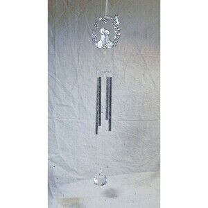 Pewter Cat Wind Chimes 14" Crysalline Ringer Small Light